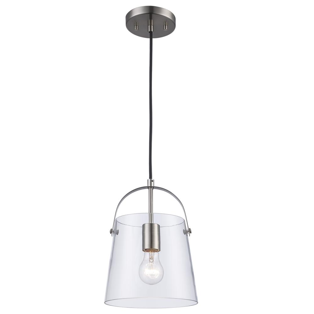 1LT PENDANT-8" TOP HANDLE-BN